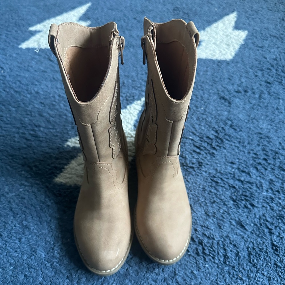 Tan Kids Western Boots